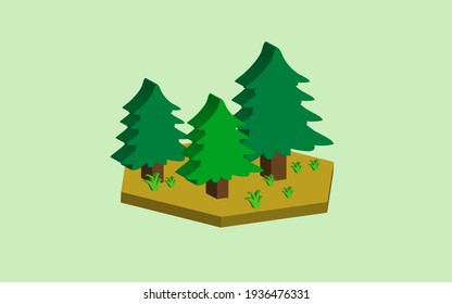 icono de un árbol de pino. Icométrica ilustración del icono del vector del árbol de coníferas para web
