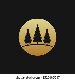 Pine tree icon logo design. vector illustration