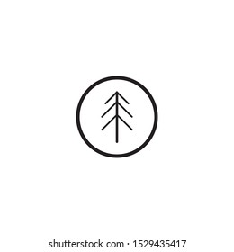 Pine tree icon logo design vector illustration template