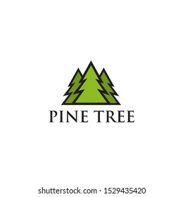 Pine tree icon logo design vector illustration template