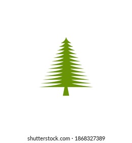 Plantilla vectorial de diseño de logotipo de icono de árbol de pinos
