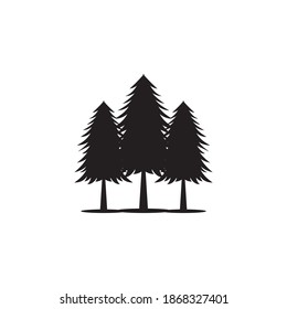 Pine tree icon logo design vector template