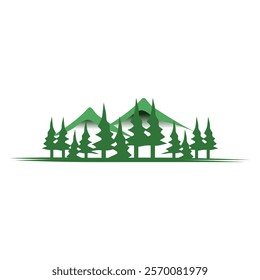 pine tree icon logo design template