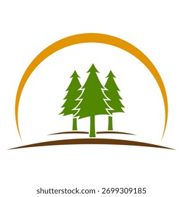 pine tree icon logo design