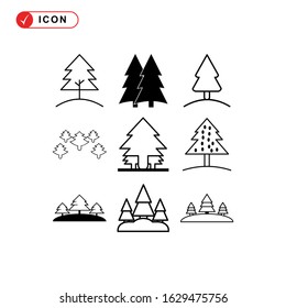 pine tree icon or logo isolated sign symbol vector illustration - Collection of high quality black style vector icons
