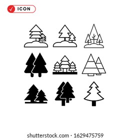 pine tree icon or logo isolated sign symbol vector illustration - Collection of high quality black style vector icons
