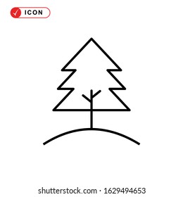 pine tree icon or logo isolated sign symbol vector illustration - high quality black style vector icons
