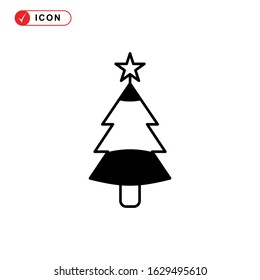 pine tree icon or logo isolated sign symbol vector illustration - high quality black style vector icons
