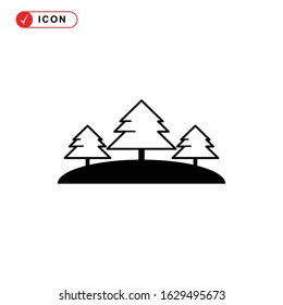 pine tree icon or logo isolated sign symbol vector illustration - high quality black style vector icons
