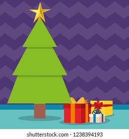 Pine tree icon. Merry Christmas season decoration figure theme.