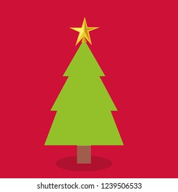 Pine tree icon. Merry Christmas season decoration figure theme.