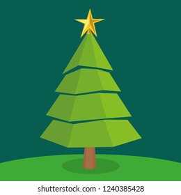 Pine tree icon. Merry Christmas season decoration figure theme.