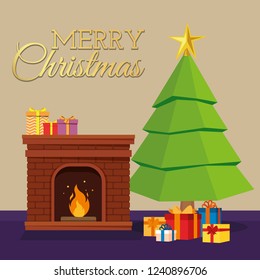 Pine tree icon. Merry Christmas season decoration figure theme.