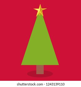 Pine tree icon. Merry Christmas season decoration figure theme.