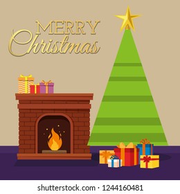 Pine tree icon. Merry Christmas season decoration figure theme.