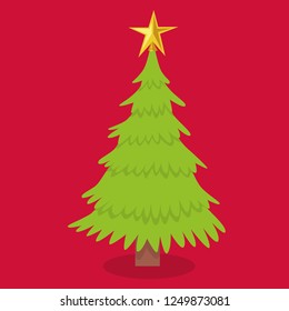 Pine tree icon. Merry Christmas season decoration figure theme.