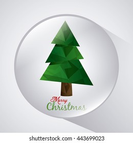 Pine tree icon. Merry Christmas design. vector graphic