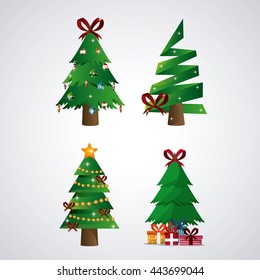 Pine tree icon. Merry Christmas design. vector graphic
