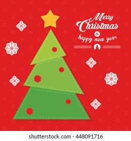 Pine tree icon. Merry Christmas design. Vector graphic