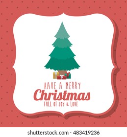 pine tree icon. Merry Christmas season decoration figure theme. Colorful design. Vector illustration