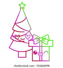 Pine tree icon of Merry christmas and season theme Isolated design Vector illustration