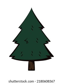 pine tree icon on white background