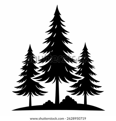 Pine tree icon on white background.