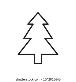 pine tree icon over white background, line style, vector illustration