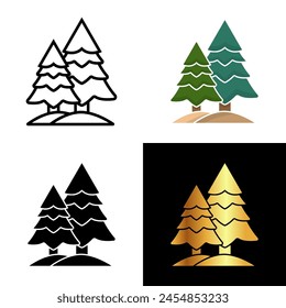 Pine Tree Icon, Perfect for projects related to nature, wilderness, and outdoor exploration, the pine tree icon symbolizes strength, longevity, and the tranquil serenity of forest landscapes.