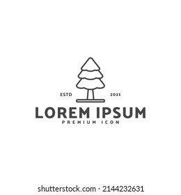 Pine tree icon sign symbol hipster vintage logo design vector illustration