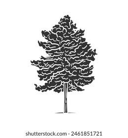 Pine Tree Icon Silhouette Illustration. Forest Vector Graphic Pictogram Symbol Clip Art. Doodle Sketch Black Sign.