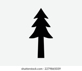 Pine Tree Icon Simple Cutout Christmas Nature Forest Plant Vector Black White Silhouette Symbol Sign Graphic Clipart Artwork Illustration Pictogram svg