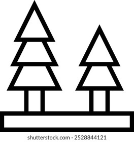 pine tree icon. Thin linear style design isolated on white background