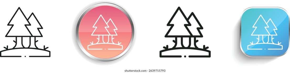 pine tree icon. Thin Linear, Regular and Button Style Design Isolated On White Background