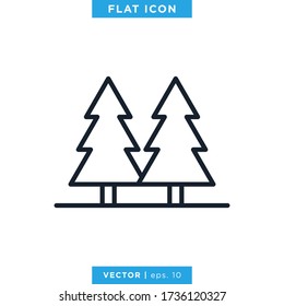 Pine Tree Icon Vector Design Template. Editable Stroke