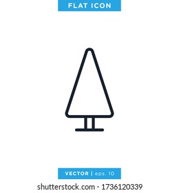 Pine Tree Icon Vector Design Template. Editable Stroke