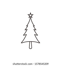 Pine tree icon vector illustration. Christmas icon