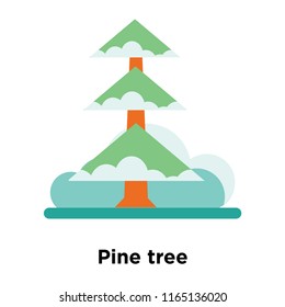 Pine tree icon vector isolated on white background, Pine tree transparent sign , snowy cold winter symbols