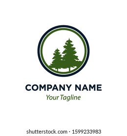 Pine Tree Icon Vector Logo Template, EPS 10.