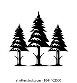 Pine tree icon vector on white background