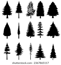 Pine tree icon vector set. Christmas tree illustration sign collection. Pine symbol or logo.