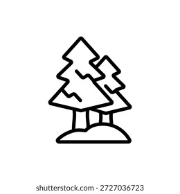 Kiefernbaum-Symbole minimalistisches flaches Design, Kiefer-Baum Vektorgrafik auf weißem Hintergrund
