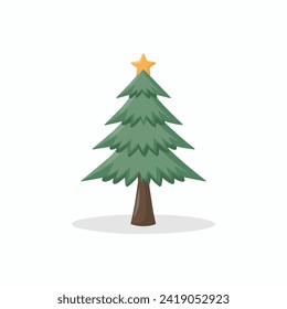 Pine tree illustration vector, digital art