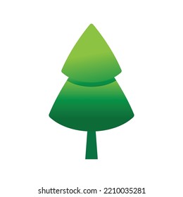Pine tree illustration vector flat design template