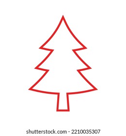 Pine tree illustration vector flat design template