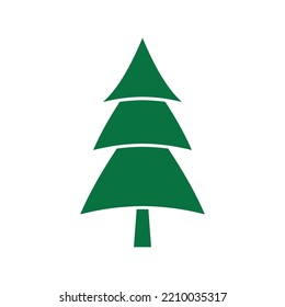 Pine tree illustration vector flat design template