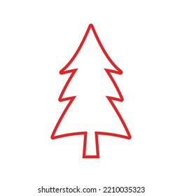 Pine tree illustration vector flat design template