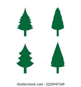 Pine tree illustration vector flat design template