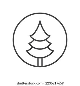Pine tree illustration vector flat design template
