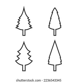 Pine tree illustration vector flat design template